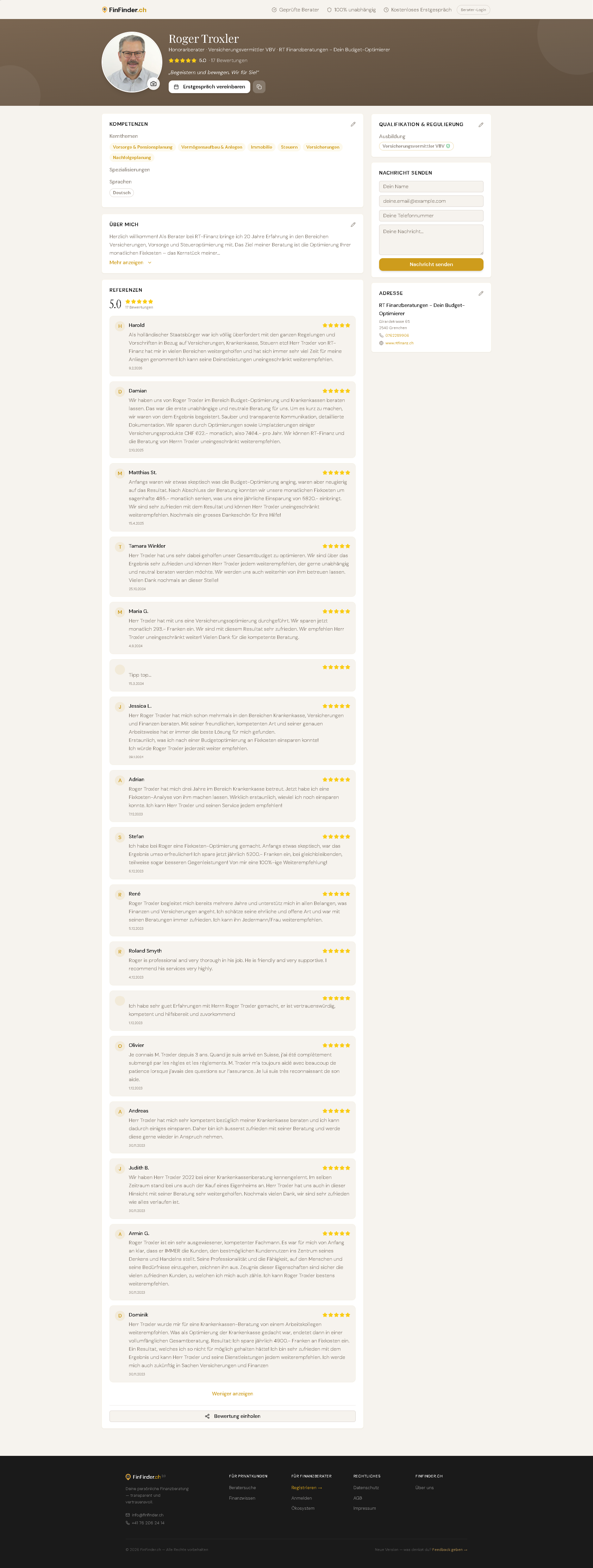 FinFinder Rezensionen – Kundenbewertungen RT Finanzberatungen